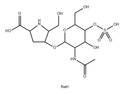 4α-[[2-(Acetylamino)-2-deoxy-4-O-sodiosulfo-β-D-glucopyranosyl]oxy]-5β-(hydroxymethyl)-L-proline,95975-85-2,结构式