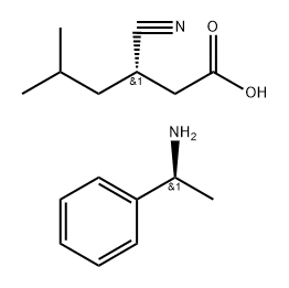 Hexanoic acid, 3-cyano-5-methyl-, (3S)-, compd. with (αS)-α-methylbenzenemethanamine (1:1)