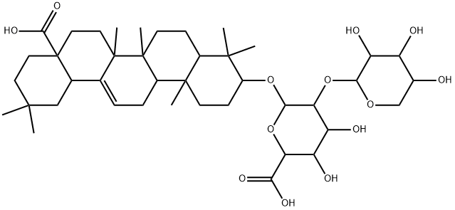 β-D-Glucopyranosiduronic acid, (3β)-17-carboxy-28-norolean-12-en-3-yl 2-O-β-D-xylopyranosyl- Struktur