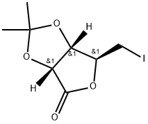 D-Ribonic acid, 5-deoxy-5-iodo-2,3-O-(1-methylethylidene)-, γ-lactone Structure
