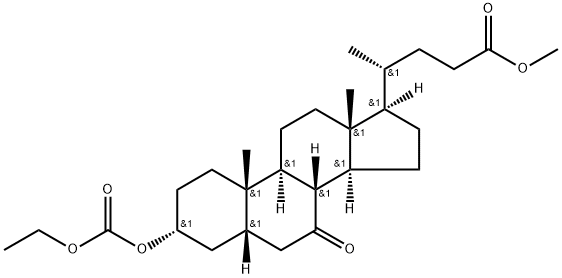 (3α,5β)-3-[(Ethoxycarbonyl)oxy]-7-oxo-cholan-24-oic Acid Methyl Ester 结构式