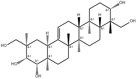 (+)-Oleana-12-ene-3β,21β,22β,24,29-pentol Structure