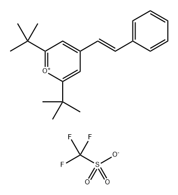 (E)-2,6-Bis(1,1-dimethylethyl)-4-(2-phenylethenyl)pyrilliumsalt Structure
