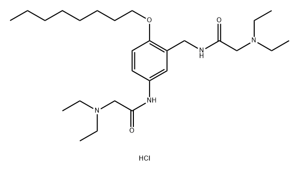 m-Acetotoluidide, 2-(diethylamino)-alpha-(2-(diethylamino)acetamido)-4'-(octyloxy)-, dihydrochloride Structure