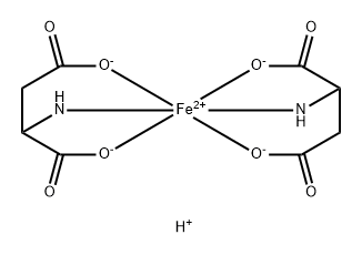 dihydrogen bis[DL-aspartato(2-)-N,O1,O4]ferrate(2-) Structure