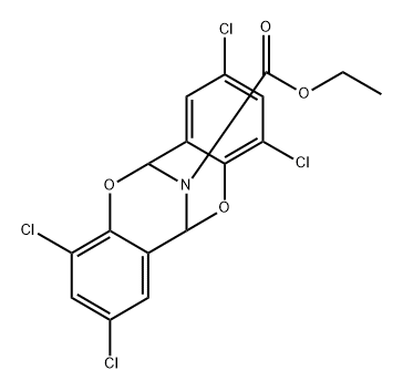 6,12-Imino-6H,12H-dibenzob,f1,5dioxocin-13-carboxylic acid, 2,4,8,10-tetrachloro-, ethyl ester Structure