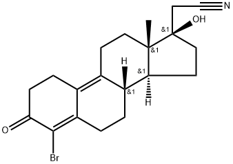 (17α)-4-Bromo-17-hydroxy-3-oxo-19-norpregna-4,9-diene-21-nitrile, 98149-13-4, 结构式