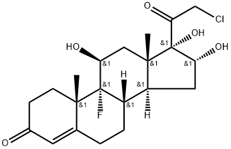 Pregn-4-ene-3,20-dione, 21-chloro-9-fluoro-11,16,17-trihydroxy-, (11β,16α)- Struktur