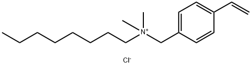 Benzenemethanaminium, 4-ethenyl-N,N-dimethyl-N-octyl-, chloride (1:1) Struktur