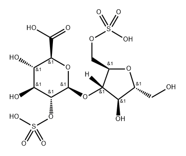 O-(glucuronic acid 2-sulfate)-(1--4)-O-(2,5)-anhydromannitol 6-sulfate 结构式
