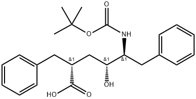(αR,δS,γR)-δ-[[(1,1-DiMethylethoxy)carbonyl]aMino]-γ-hydroxy-α-(phenylMethyl)benzenehexanoic Acid, 98818-43-0, 结构式