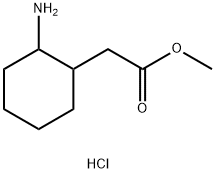 Cyclohexaneacetic acid, 2-amino-, methyl ester, hydrochloride (1:1) Structure