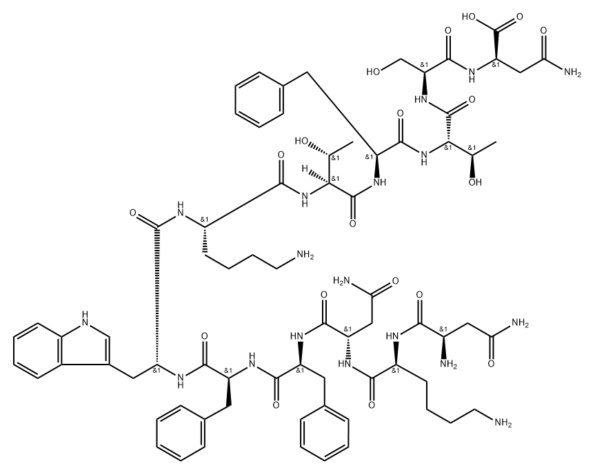 somatostatin, des-Ala(1)-des-Gly(2)-Trp(8)-Asn(3,14)- 结构式