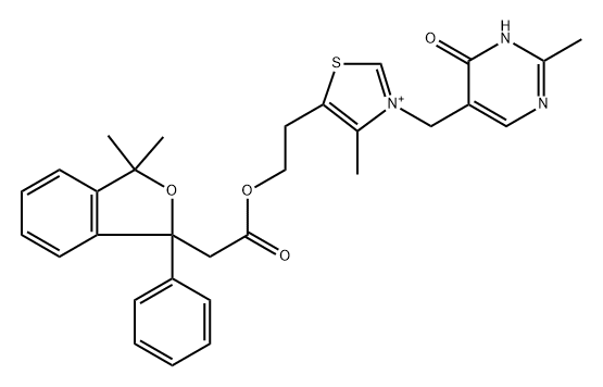 3,3-dimethyl-1-phenyl-1-phthalylacetic acid oxythiamine ester Structure