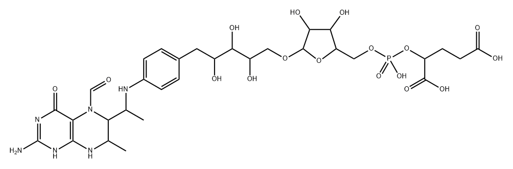 5-formyl-5,6,7,8-tetrahydromethanopterin 结构式