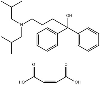 1,1-ジフェニル-4-ジイソブチルアミノ-1-ブタノール·マレイン酸 化学構造式