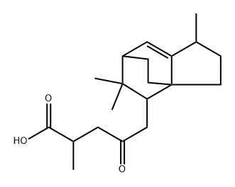 3a,6-Ethano-3aH-indene-4-pentanoic acid, 1,2,3,4,5,6-hexahydro-α,1,5,5-tetramethyl-γ-oxo- 结构式