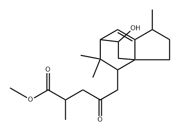 3a,6-Ethano-3aH-indene-4-pentanoic acid, 1,2,3,4,5,6-hexahydro-8-hydroxy-α,1,5,5-tetramethyl-γ-oxo-, methyl ester Struktur