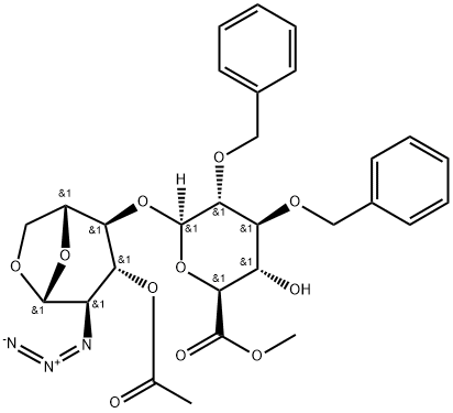 Methyl (2S,3S,4S,5S,6S)-6-{[(1S,2S,3S,4R,5R)-3-( acetyloxy)-4-azido-6,8-dioxabicyclo[3.2.1]oct-2-yl]Methyl}-4 化学構造式