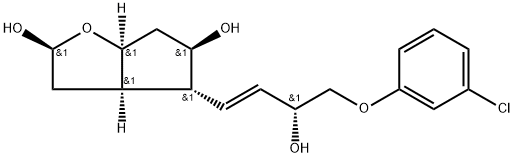 2H-Cyclopenta[b]furan-2,5-diol, 4-[4-(3-chlorophenoxy)-3-hydroxy-1-butenyl]hexahydro-, [2S-[2α,3aβ,4β(1E,3S*),5α,6aβ]]- (9CI) Struktur