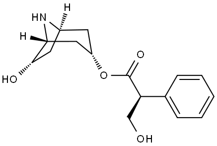 Benzeneacetic acid, α-(hydroxymethyl)-, (1R,3S,5R,6S)-6-hydroxy-8-azabicyclo[3.2.1]oct-3-yl ester, (αS)- Structure