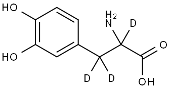 2-amino-3-(3,4-dihydroxyphenyl)propanoic-2,3,3-d3 acid Struktur