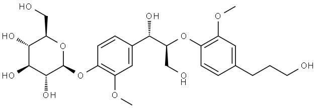 (7S,8S)-Threo-7,9,9′-trihydroxy-3,3′-dimethoxy-8-O-4′-neolignan-4-O-β-D-glucopyranoside Struktur
