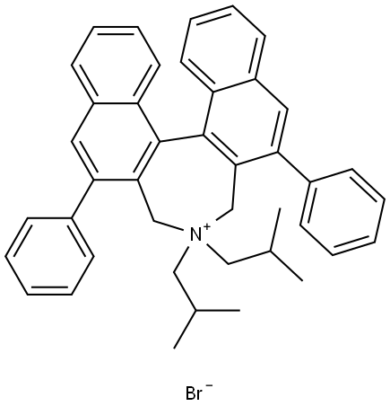 (S)-2-(4,4-diisobutyl-6-phenyl-4,5-dihydro-3H-dinaphtho[2,1-c:1',2'-e]azepin-4-ium-2-yl)brominine-1- Struktur