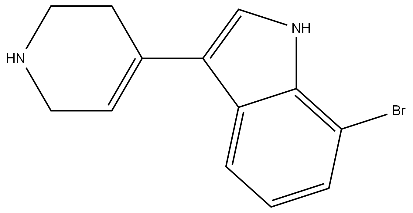 7-Bromo-3-(1,2,3,6-tetrahydropyridin-4-yl)-1H-indole 结构式