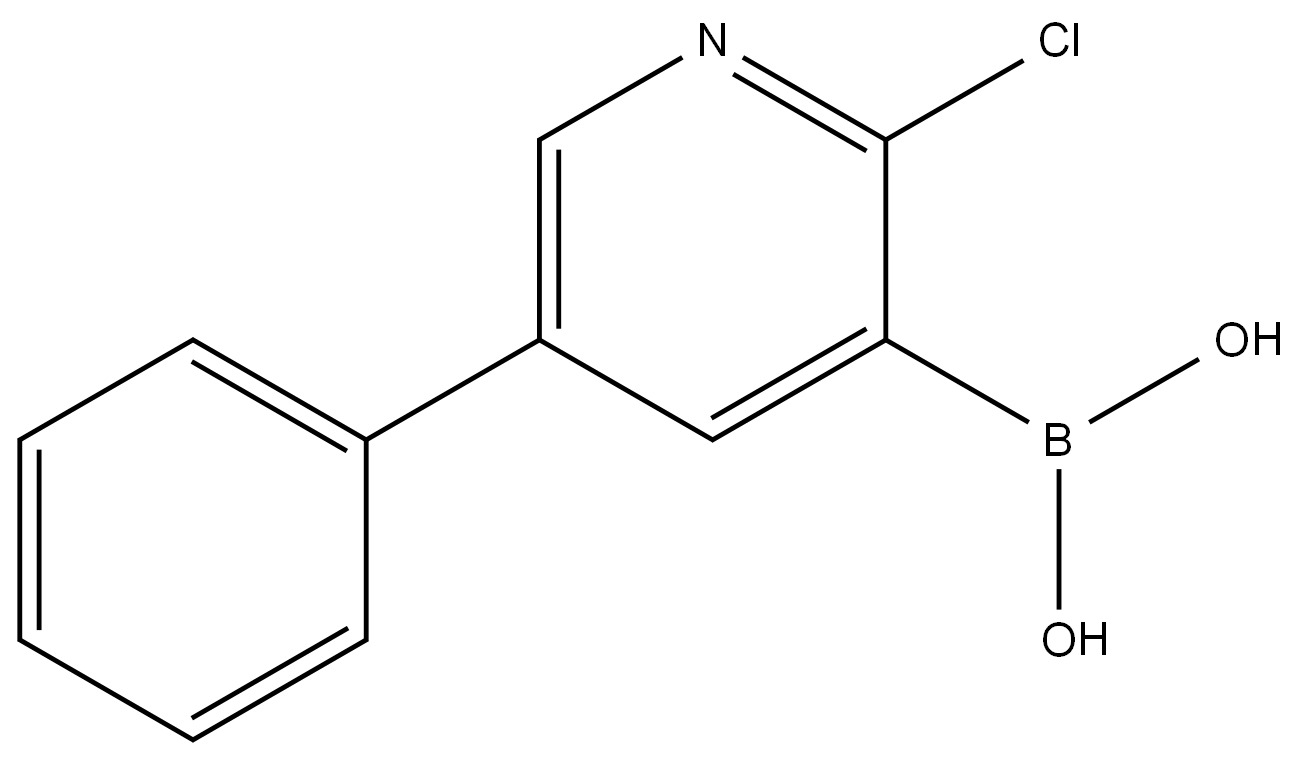 B-(2-Chloro-5-phenyl-3-pyridinyl)boronic acid,1029654-22-5,结构式
