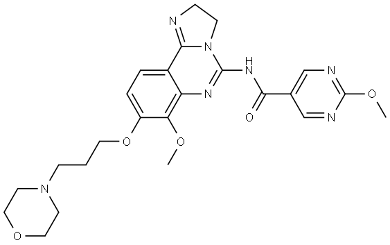 5-Pyrimidinecarboxamide, N-[2,3-dihydro-7-methoxy-8-[3-(4-morpholinyl)propoxy]imidazo[1,2-c]quinazolin-5-yl]-2-methoxy- Structure