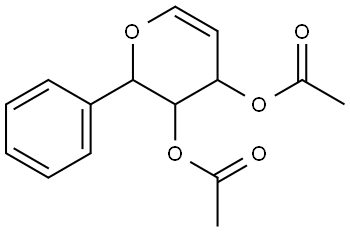 (2S,3R,4S)-3,4-diacetoxy-2-phenyl-4H(2,3)-dihydropyran Structure