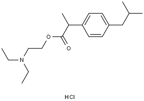 2-(diethylamino)ethyl 2-(4-isobutylphenyl)propionate hydrochloride Struktur