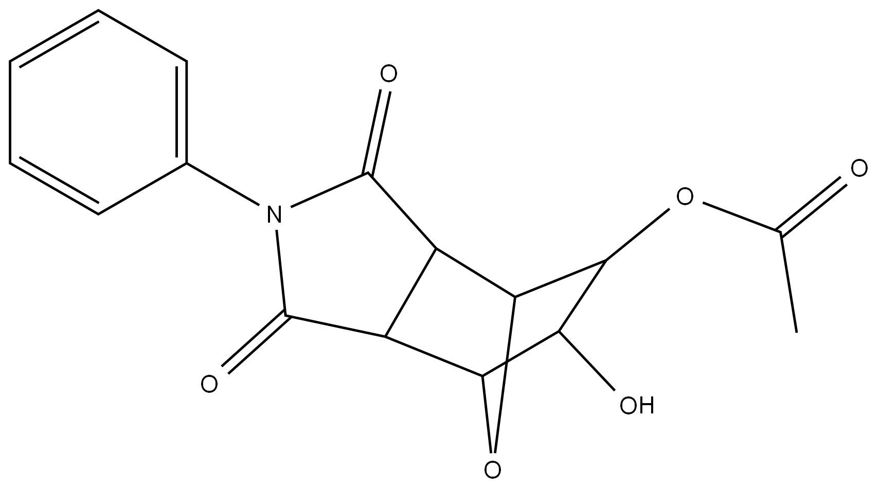 6-hydroxy-1,3-dioxo-2-phenyloctahydro-1H-4,7-epoxyisoindol-5-yl acetate,1070968-18-1,结构式