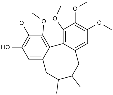 Dibenzo[a,c]cycloocten-3-ol, 5,6,7,8-tetrahydro-1,2,10,11,12-pentamethoxy-6,7-dimethyl-, stereoisomer Structure