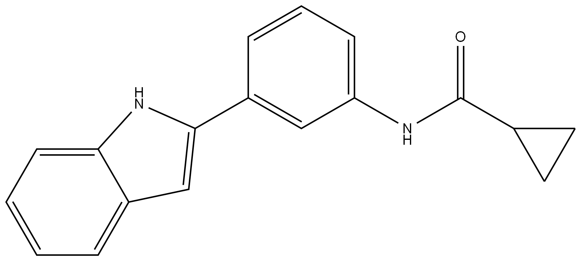 Cyclopropanecarboxamide, N-[3-(1H-indol-2-yl)phenyl]- Structure