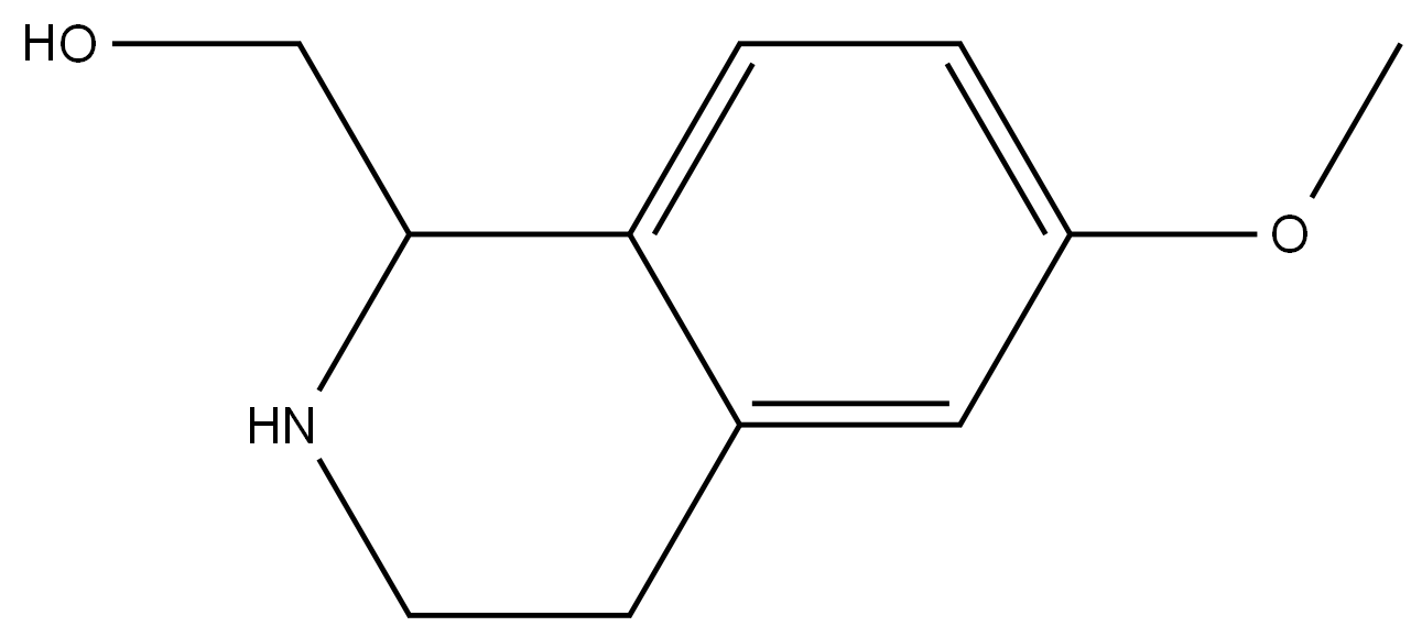 (6-methoxy-1,2,3,4-tetrahydroisoquinolin-1-yl)methanol 化学構造式