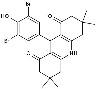 9-(3,5-二溴-4-羟基苯基)-3,4,6,7,9,10-六氢-3,3,6,6-四甲基-1,8(2H,5H)-吡啶酮, 1136527-47-3, 结构式