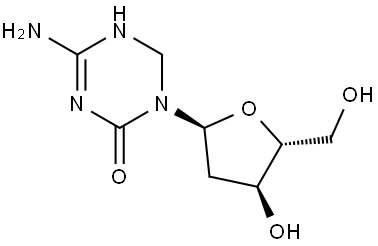 1,3,5-Triazin-2(1H)-one, 4-amino-1-(2-deoxy-α-D-erythro-pentofuranosyl)-3,6-dihydro- Structure