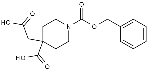 4-(carboxymethyl)-1-phenylmethoxycarbonylpiperidine-4-carboxylic acid Structure