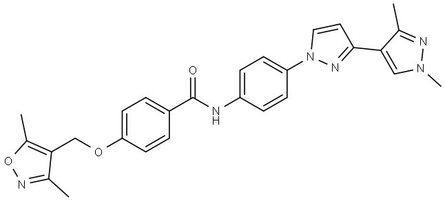 N-[4-(1’,3’-Dimethyl-1H,1’H-[3,4’-bipyrazol]-1-yl)phenyl]-4-[(3,5-dimethylisoxazol-4-yl)methoxy]benzamide Structure