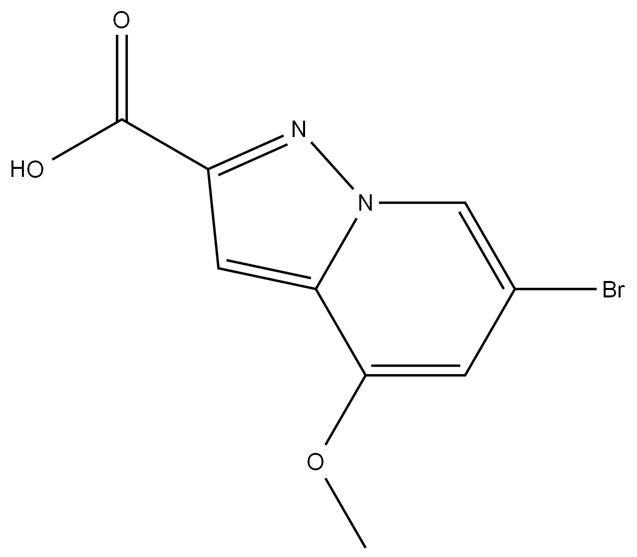 Pyrazolo[1,5-a]pyridine-2-carboxylic acid, 6-bromo-4-methoxy-,1176413-51-6,结构式