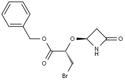 rel-Phenylmethyl (2R)-3-bromo-2-[[(2R)-4-oxo-2-azetidinyl]oxy]propanoate Structure