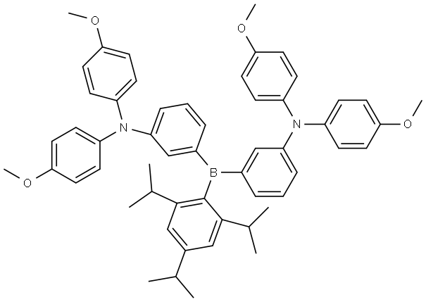 3,3'-((2,4,6-triisopropylphenyl)borylene)bis(N,N-di-para-anisyl benzenamine) Structure