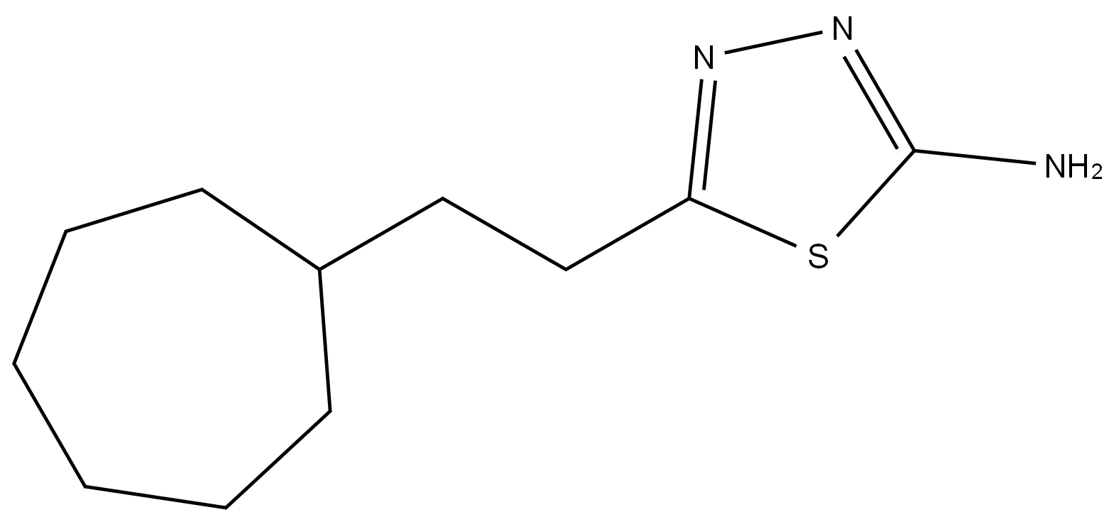 5-(2-cycloheptylethyl)-1,3,4-thiadiazol-2-amine Structure