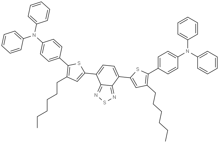 4,4'-(benzo[c][1,2,5]thiadiazole-4,7-diylbis(3-hexylthiophene-5,2-diyl))bis(N,N-diphenylaniline) Structure