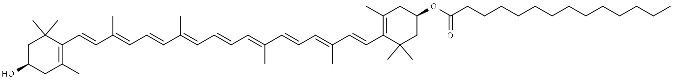 β,β-Carotene-3,3'-diol, 3-tetradecanoate, (3R,3'R)- Structure