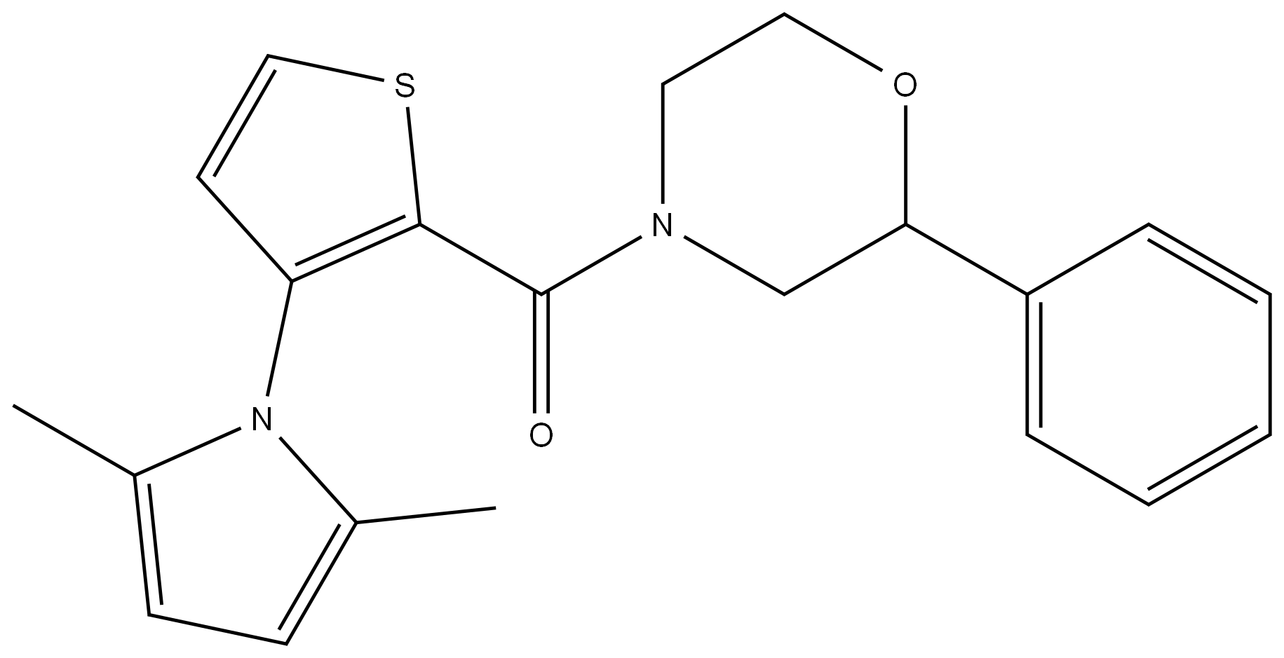 Methanone, [3-(2,5-dimethyl-1H-pyrrol-1-yl)-2-thienyl](2-phenyl-4-morpholinyl)- Structure