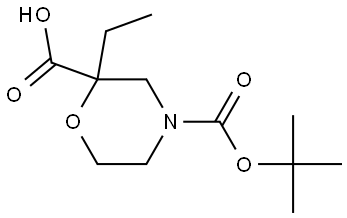 4-(tert-Butoxycarbonyl)-2-ethylmorpholine-2-carboxylic acid Structure