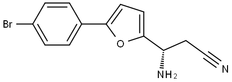 (3S)-3-AMINO-3-[5-(4-BROMOPHENYL)(2-FURYL)]PROPANENITRILE Struktur